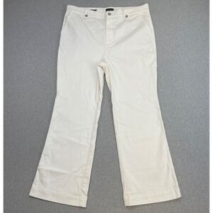 Talbots Jeans Womens 16P White Cotton Blend Stretch High-Rise Flare